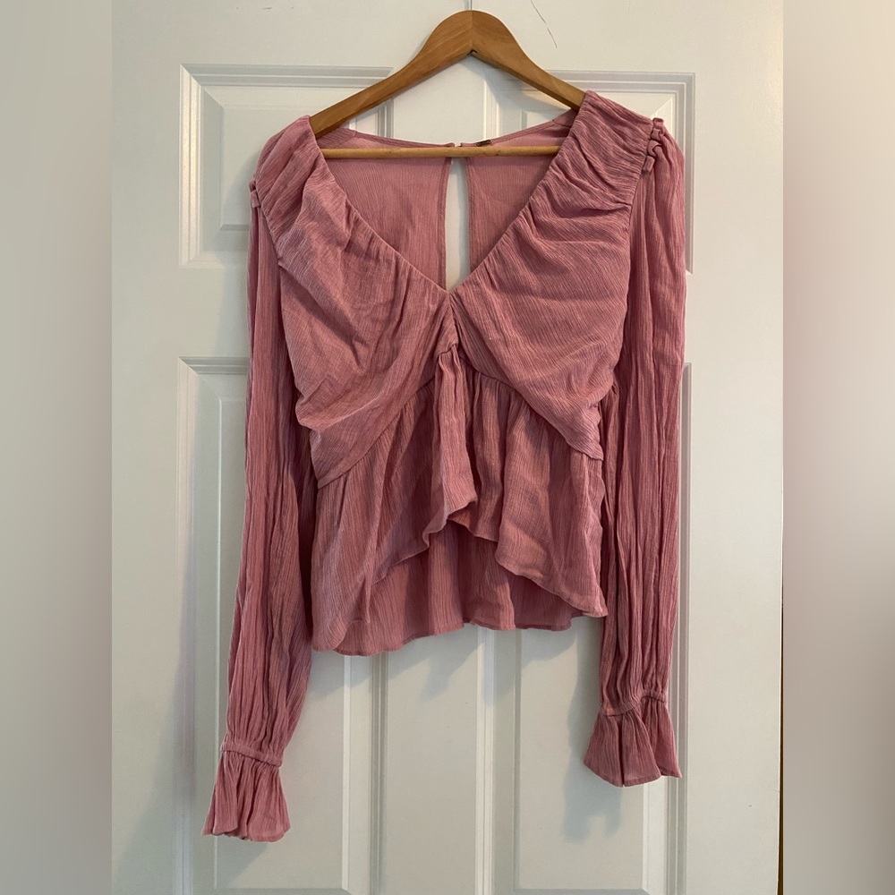 Free People Ruffle Sleeve Top